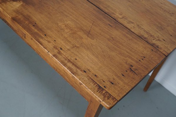 Antique Early 20th Century French Rustic Fruitwood & Oak Farmhouse Dining Table-XO-2035112