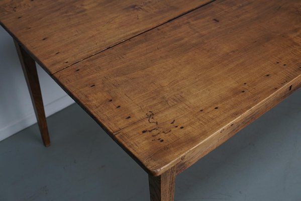 Antique Early 20th Century French Rustic Fruitwood & Oak Farmhouse Dining Table-XO-2035112