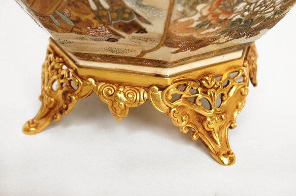 Antique Earthenware and Gilt Bronze Planter, 1880s-CEJ-557876