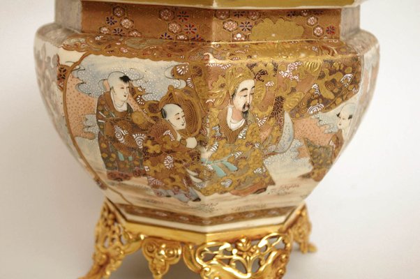 Antique Earthenware and Gilt Bronze Planter, 1880s-CEJ-557876