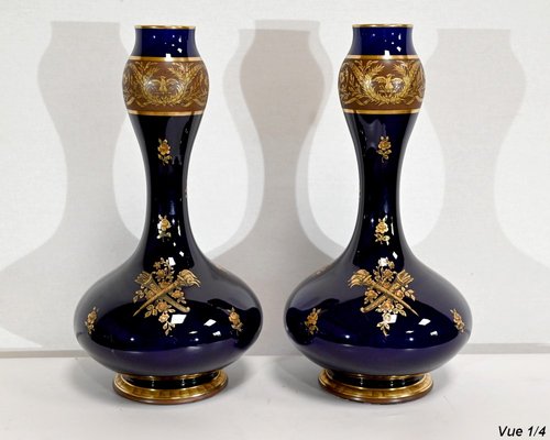 Antique Earthenware Vases by Jaget & Pinon, Set of 2-RVK-1395120