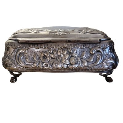 Antique Edwardian Silver Jewelry Box, England, 19th Century-TCS-1817804