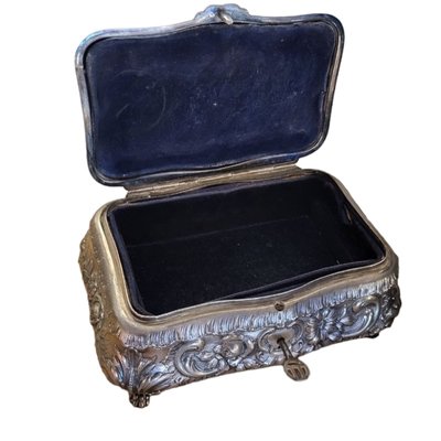 Antique Edwardian Silver Jewelry Box, England, 19th Century-TCS-1817804