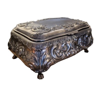 Antique Edwardian Silver Jewelry Box, England, 19th Century-TCS-1817804