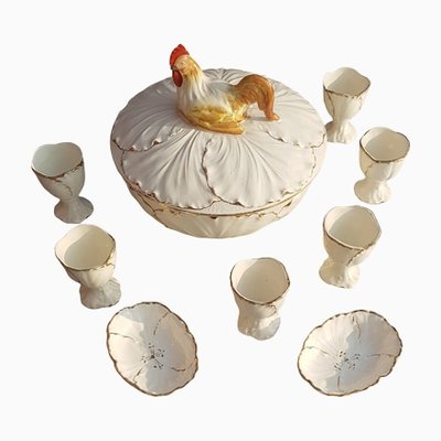 Antique Egg Eastern Dishes with Bowl and Egg Cups, Set of 10-QDP-1240259