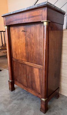 Antique Empire Drop-Front Oak Secretary, 1890-PSK-2031319