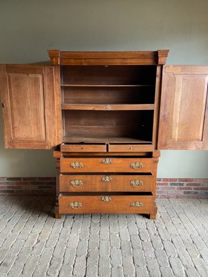 Antique Empire Oak Cabinet, 1800s-GTG-1818061