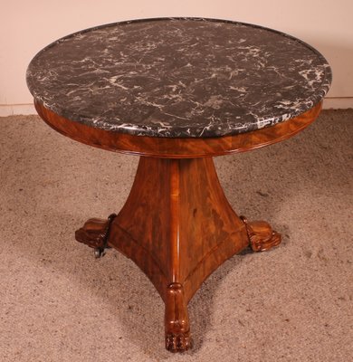 Antique Empire Pedestal Table in Saint-Anne Marble-HPU-1081761