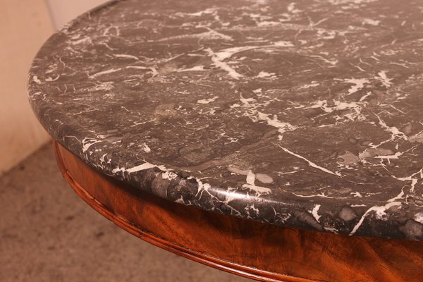 Antique Empire Pedestal Table in Saint-Anne Marble-HPU-1081761