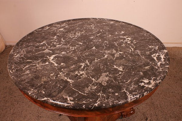 Antique Empire Pedestal Table in Saint-Anne Marble-HPU-1081761