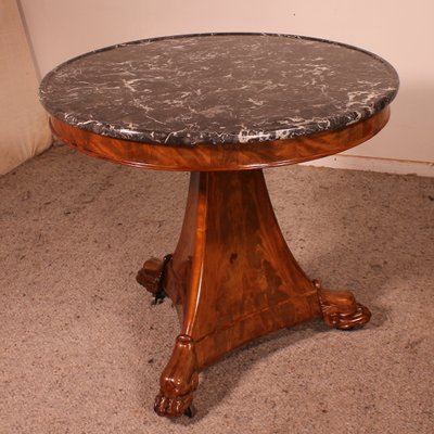 Antique Empire Pedestal Table in Saint-Anne Marble-HPU-1081761