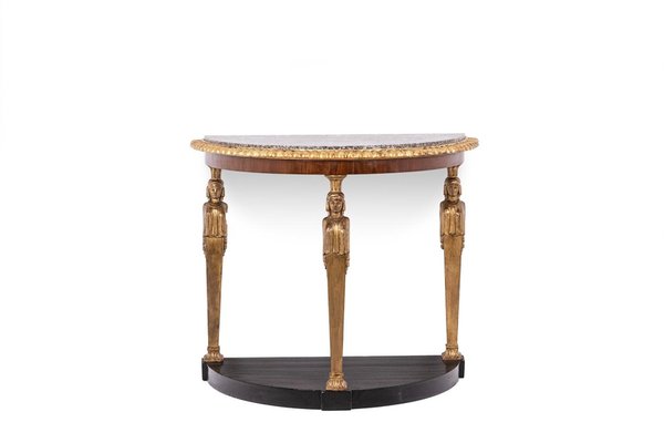 Antique Empire Style Console Table with Caryatids, 1880-CEJ-2027325