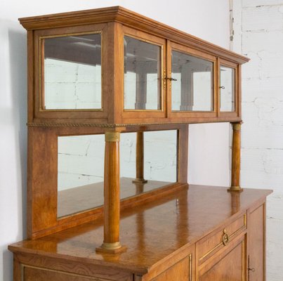 Antique Empire Style Mirrored Display Buffet in Beveled Glass, France, Early 20th Century-RIU-1047622