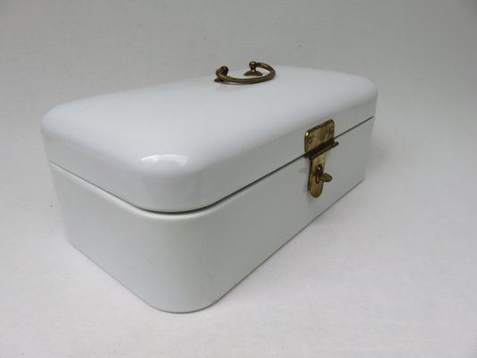 Antique Enamelled White Lunch Box from Bing-Werke-EY-838505