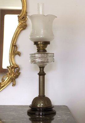 Antique English Brass Oil Lamp from Sherwoods Ltd-QES-675568