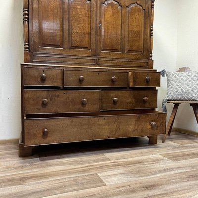 Antique English Bread Cupboard in Oak, 1850s-ALF-2033613