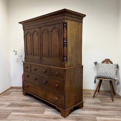 Antique English Bread Cupboard in Oak, 1850s-ALF-2033613