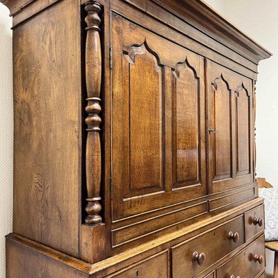 Antique English Bread Cupboard in Oak, 1850s-ALF-2033613