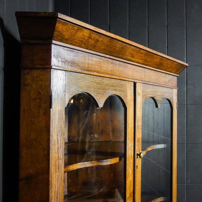 Antique English Corner Cupboard with Vitrine Top - Early 1900s-IA-822894