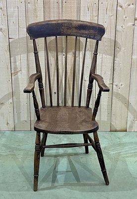 Antique English Elm Armchair, Late 19th Century-QYF-850866