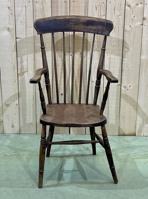 Antique English Elm Armchair, Late 19th Century-QYF-850866