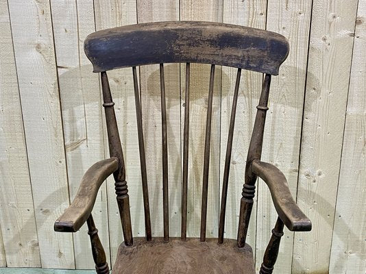 Antique English Elm Armchair, Late 19th Century-QYF-850866