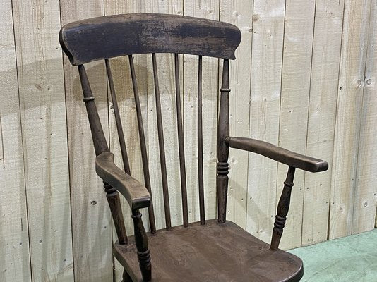 Antique English Elm Armchair, Late 19th Century-QYF-850866