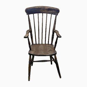 Antique English Elm Armchair, Late 19th Century-QYF-850866