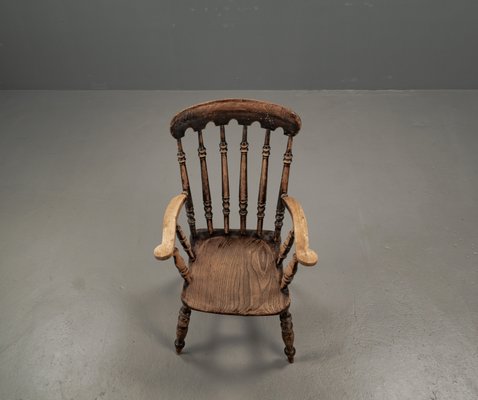 Antique English Elm Wood Captains Chair, 1890s-VLO-2022709