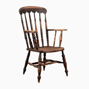 Antique English Elm Wood Captains Chair, 1890s-VLO-2022709