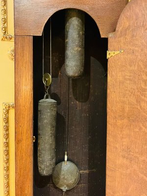 Antique English Grandfather Clock in Oak, 19th Century-FLW-1402047