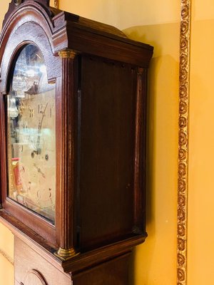 Antique English Grandfather Clock in Oak, 19th Century-FLW-1402047