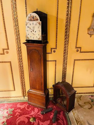 Antique English Grandfather Clock in Oak, 19th Century-FLW-1402047