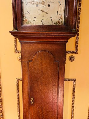 Antique English Grandfather Clock in Oak, 19th Century-FLW-1402047