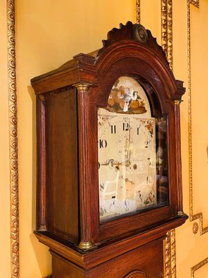 Antique English Grandfather Clock in Oak, 19th Century-FLW-1402047