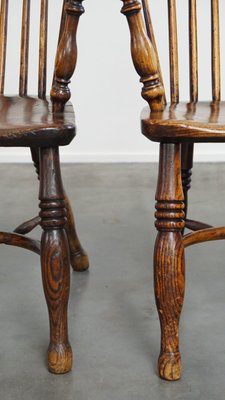 Antique English Lowback Windsor Dining Room Chairs, Set of 2-HPP-2026668