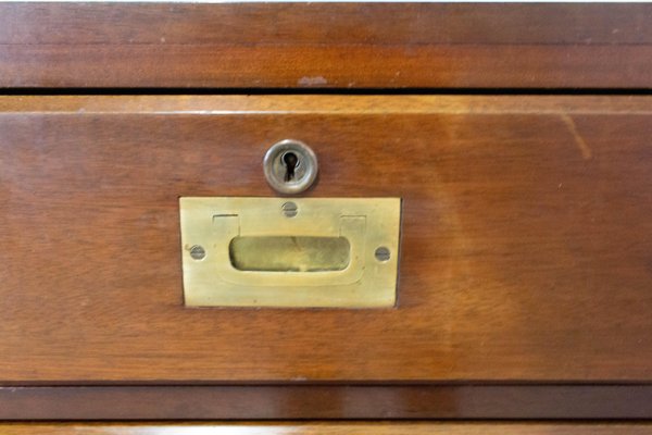 Antique English Military Campaign Style Chest of Drawers in Mahogany-RIU-733822