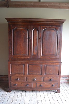 Antique English Oak Cabinet, 18th-Century-GTG-1287278