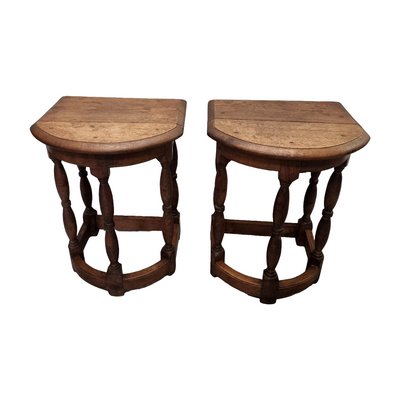 Antique English Oak Wall or Statue Tables, Late 19th Century, Set of 2-VHW-2035801