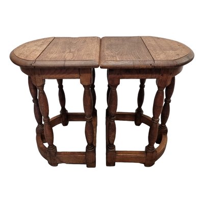 Antique English Oak Wall or Statue Tables, Late 19th Century, Set of 2-VHW-2035801