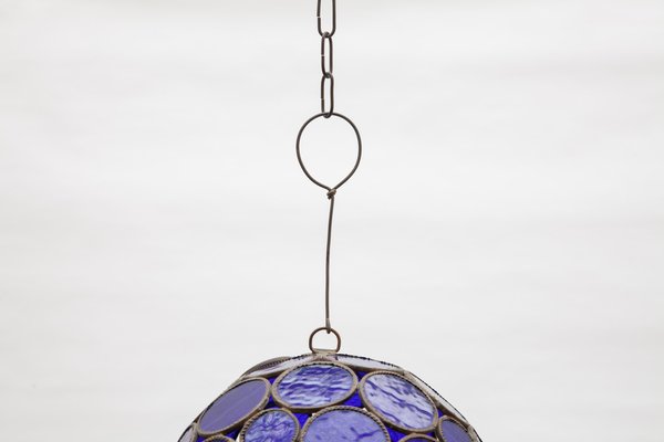 Antique English Queen Victorian Cobalt Blue Lantern from A J Beatty Glass Company, 1899-KL-620238