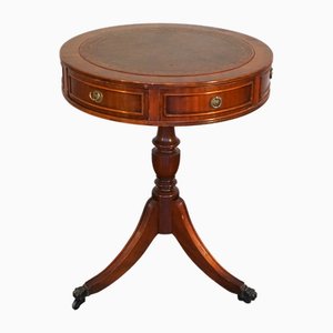 Antique English Side Table with Leather Top-CIP-2023747