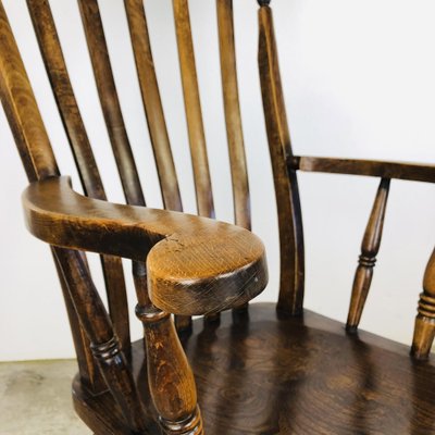 Antique English Windsor Chair with High Back-LCQ-1277355