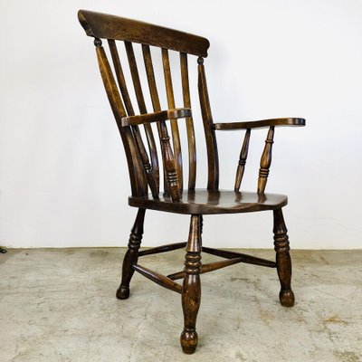 Antique English Windsor Chair with High Back-LCQ-1277355