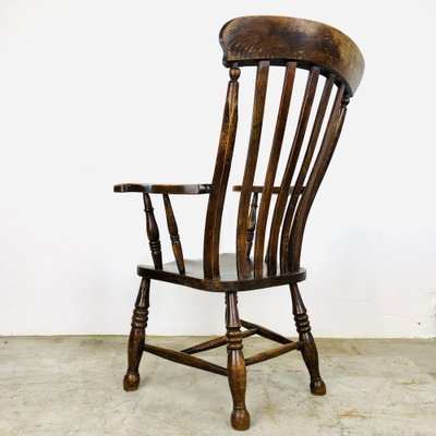 Antique English Windsor Chair with High Back-LCQ-1277355