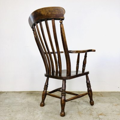 Antique English Windsor Chair with High Back-LCQ-1277355