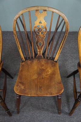 Antique English Windsor Dining Room Chairs, 18th Century, Set of 4-HPP-1706153