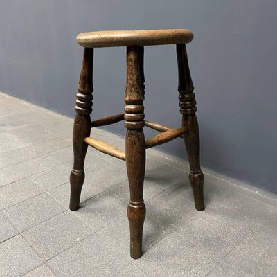 Antique English Windsor Pub Stool-NPL-1817025