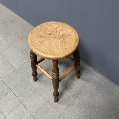 Antique English Windsor Pub Stool-NPL-1817019