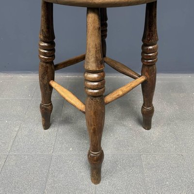 Antique English Windsor Pub Stool-NPL-1817019